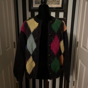 Vintage United Colors of Benetton Argyle Cardigan